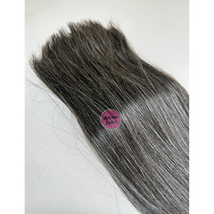 Extensiones de Cabello Humano con Trama Doble de Color Gris Oscuro, con Longitudes Uniformes y Gruesas desde la Raíz hasta la Punta - Product Image 4