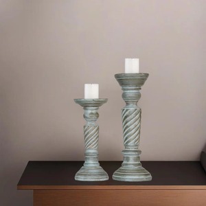 Porte-bougie en bois au design torsadé pour la décoration de la maison, présentoir de table, salon, chambre à coucher et accent d'intérieur, vente en gros en provenance d'Inde - Product Image 4