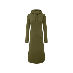 Vente en gros de sweats à capuche d'hiver pour femmes robe à manches longues avec poche sweat à capuche décontracté ample solide pull de grande taille - Product Image 1