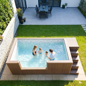 สระว่ายน้ำไฟเบอร์กลาสกลางแจ้งสุดหรู ทนทานต่อรังสียูวีและการกัดกร่อน สีสั่งทำได้ พร้อมติดตั้งในตู้คอนเทนเนอร์ขนาด 20 ฟุต/40 ฟุต - Product Image 6