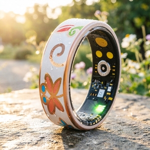 Bague connectée en alliage 2026 avec suivi du sommeil et de la santé, contrôle via application Android, étanche IP68, étui de chargement - Product Image 1