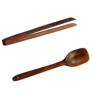 Pinzas de cocina largas de madera hechas a mano con opción PERSONALIZADA mango de madera duradero para asar servir cóctel agitador - Product Image 1