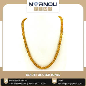 สร้อยคอผู้หญิงประดับลูกปัดแบบเหลี่ยมเพชรพลอย Citrine ดีไซน์ใหม่ - Product Image 2