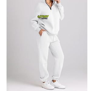 Nouveau automne deux pièces pantalon ensemble pour femmes mode décontracté lettre fermeture éclair hauts Sport pantalon costume femmes survêtement ample - Product Image 2