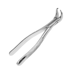 Fórceps de extracción Dental Manual de acero inoxidable de calidad superior Fuente de alimentación de color plateado Patrón inglés Molares inferiores Metal - Product Image 1