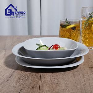 طبق حساء زجاجي مربع مقاوم للحرارة بالجملة، 9 بوصات، طبق عشاء وحساء، لون رمادي، أواني زجاجية أوبالية بسيطة للمائدة - Product Image 3