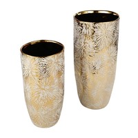 Vase à fleurs côtier moderne de luxe en aluminium moulé fait main, décor de table embossé, résistant à la rouille, pour mariages