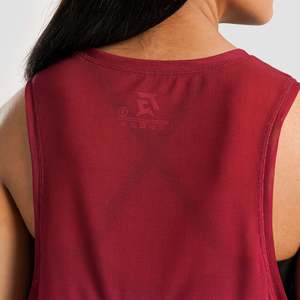 Vital Breathable Red Knitted Fabric <b>Top</b> with <b>Mesh</b> Cover Comfortable and Responsive - Product Image 5