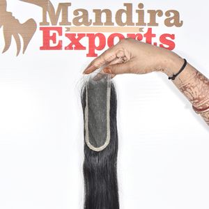 100% extensions de cheveux naturels vierges bruts cheveux du temple indien du sud longs crépus droits 2*6 fermeture Hd couleur noire cheveux humains - Product Image 3