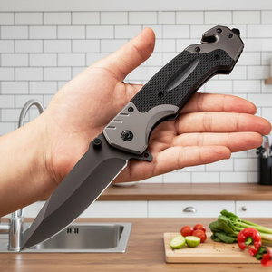 Navaja Plegable de Grado Industrial, Venta Caliente, Hoja de Acero Inoxidable, Mango de Madera, Personalizable OEM, Herramienta para Uso Diario al Aire Libre - Product Image 4