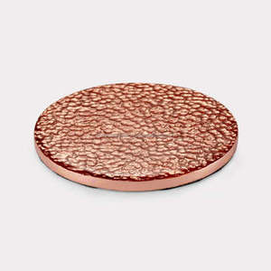 Ensemble de sous-verres de grande taille en cuivre de qualité supérieure pour le thé et le café Design imprimé parfait pour l'approvisionnement en gros de vaisselle élégante en Inde - Product Image 1