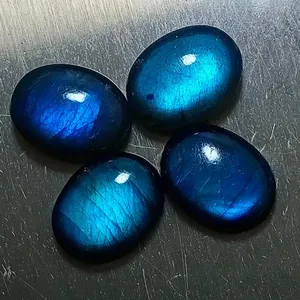 Top Sky Blue Labradorite Oval Shape Natural Gemstone Cabochon Flat Back Cab 6x8 Mm - 20x30 Mm Sizes For Jewelry Making Stone
