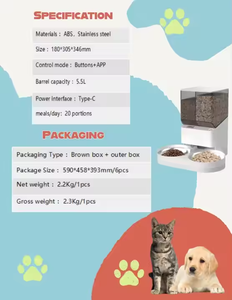 Automatic 5.5L Pet Feeder with Dual <b>Bowls</b> and Smart Food Dispensing - Product Image 2