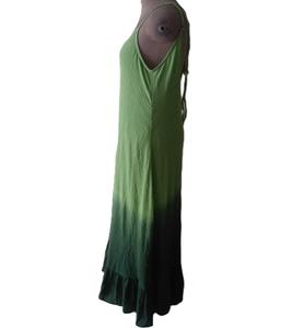 Vestido Maxi con cuello Halter para mujer Beige y azul cielo Ombre con diseño recortado en la espalda - Product Image 5