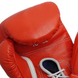Gants de boxe professionnels à lacets, orange, cuir véritable, gants d'entraînement et de sparring, équipement de combat artisanal - Product Image 5