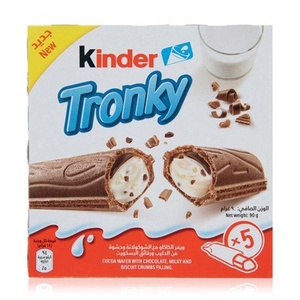Venta al por mayor de Kinder Tronky 90g, caja de 5 unidades, barra de oblea de cacao con relleno de crema de leche y capa fina de chocolate con leche para venta al por menor - Product Image 6