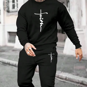 Conjunto de Chándal de Felpa Personalizado, Ropa Deportiva Urbana, Venta al por Mayor, Marca Privada, Fábrica, Chándal de Dos Piezas para Hombre - Product Image 1