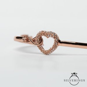 NOVAMART Fine Silverings 925 Sterling Silver <b>Infinity</b> Rose Gold Love You <b>Bracelet</b> Fine Charm Product Wholesale Export - Product Image 2