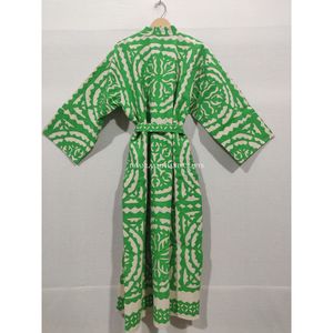 Robe Maxi en coton indien, tenue de nuit, Style Kimono, fait à la main, avec des applications, nouveau modèle, vente en gros - Product Image 4