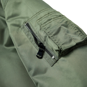 แจ็คเก็ตบุนวมบอมเบอร์บุนวมสำหรับผู้ชายเสื้อโค้ทบุขนแกะมีปก - Product Image 3