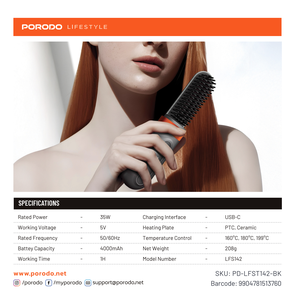 Cepillo de estilo portátil Porodo Lifestyle alimentado por batería para uso doméstico y hotelero - Product Image 2