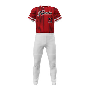 Precio barato de alta calidad bajo Moq personalizado equipo de diseño para hombre uniforme de béisbol rayas manga larga Softball Jersey - Product Image 2