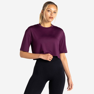 Personalizado de algodón de gran tamaño en blanco liso suelto Crop Top camisetas recortadas de gran tamaño camiseta para las mujeres - Product Image 4