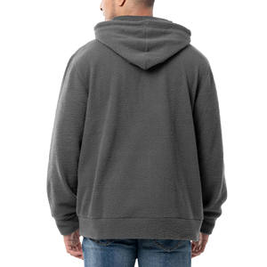 Sudadera con capucha térmica de algodón 100% de talla grande para hombre, de peso pesado Sudadera con capucha, diseño básico de mezcla de algodón, logotipo personalizable - Product Image 6