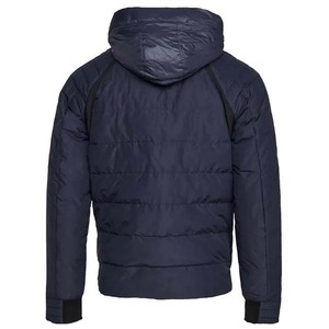 Chaqueta personalizada para hombre, impermeable, informal, a la moda de invierno, elegante, manga larga, con capucha, chaqueta acolchada, poliéster, nailon, color sólido - Product Image 2