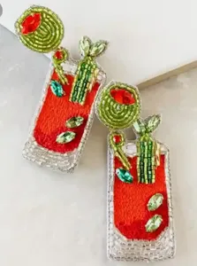 Haute qualité taille personnalisée mode boucles d'oreilles dernière conception bijoux de broderie pour filles femmes qualité standard excellente - Product Image 2