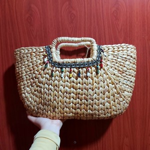 กระเป๋าถือผักตบชวาแฮนด์เมดธรรมชาติ 100% ที่ขายดีที่สุดในปี 2024 สําหรับผู้หญิงที่ผลิตในเวียดนาม - Product Image 5