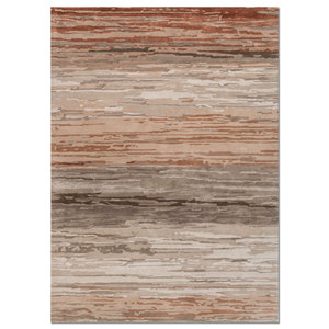 Alfombra Genesis de Lana y Viscosa Hecha a Mano con Patrón Abstracto Rojo y Naranja para Uso Doméstico-TNQ-4379 - Product Image 1