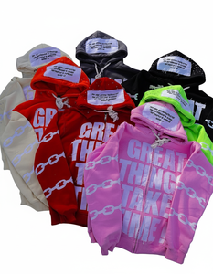 Sudadera con Capucha Personalizada Extra Grande para Hombre, Bordada e Impresa con Letras, en Varios Colores, 400 g/m², 100 % Algodón Felpa Transpirable - Product Image 1