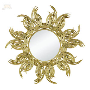 Premium Decorative Metal <b>Wall</b> <b>Mirror</b> With Detailed Work Handcrafted for Home and Hotel Decor <b>Gold</b> Plated <b>Mirror</b> Bulk From India - Product Image 1