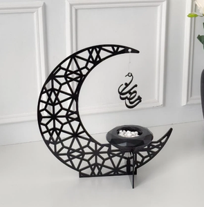Décor élégant de porte en métal de fer pour l'accent d'affichage de table d'étoile de croissant de lune de Ramadan - Product Image 3