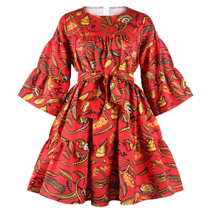 Abito a Ruota da Donna con Maniche a Fiore di Loto e Gonna - Product Image 3