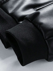 Veste en cuir pour homme de haute qualité OEM, doublée de polaire épaisse, vestes en cuir personnalisées pour homme - Product Image 6