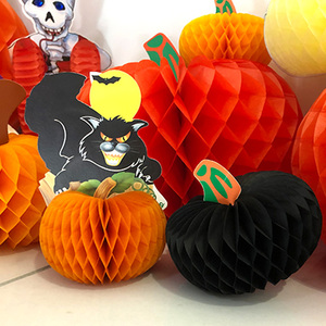 Decoraciones de Calabazas de Papel para Halloween, Adornos Colgantes de Pared con Forma Redonda para Fiestas - Product Image 1