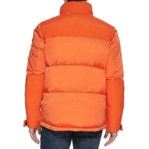 2024 chaqueta de burbujas naranja con logotipo personalizado para hombre para invierno cremallera bordada técnicas Puffer con forro acolchado teñido procesado - Product Image 5