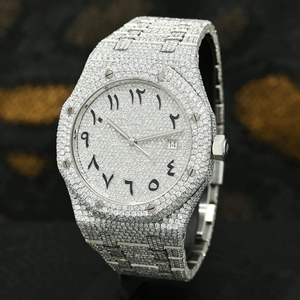 Montre-bracelet de luxe à cadran analogique en acier inoxydable pour hommes bijoux uniques de style Hip Hop Moissanite Diamants Style de mode mécanique - Product Image 3