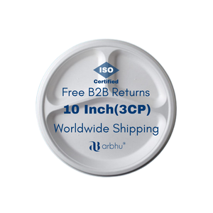 Platos de bagazo desechables ecológicos mejor clasificados, vajilla para llevar de bagazo degradable sostenible para restaurantes Catering - Product Image 1