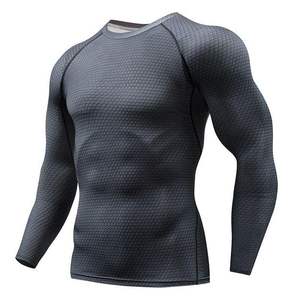 Men's <b>Long</b> Sleeve Rash Guard Custom Fabric Sun Protection for Martial Arts Wear Manufactured in Pakistan - Product Image 1