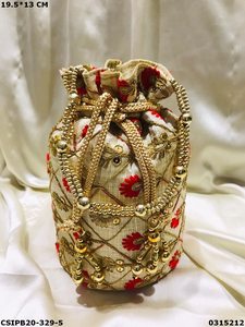 Bolso Potli Batua de Craftstages International para la noche, 19.5x13cm, elegante y con estilo - Product Image 5