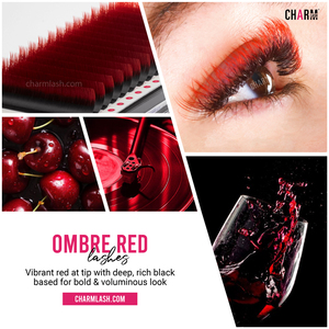 CharmLash coreano PBT fibra colorida extensión de pestañas C CC D DD pestañas de colores Súper suaves caja de embalaje de pestañas rojas a granel personalizado - Product Image 6