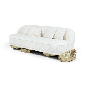 Angra White Three-Seater Sectional Sofa Contemporary Design Farmhouse Tufted <b>Corner</b> Upholstered Sponge for Home Furniture Set - Product Image 2