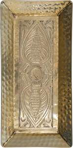 Bandeja de servicio de aluminio con acabado de plata hecha a mano de gran calidad con mango, fabricante de metal con acabado de bronce para servir alimentos tra - Product Image 6