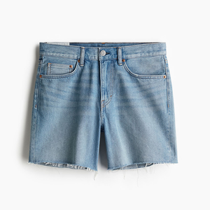 High Street Custom Men's Baggy Pantalones cortos de mezclilla transpirables Dark Distressed Streetwear Jeans Bordado Pocket Plain Dyed Technics - Product Image 5