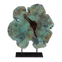 Lot de 2 bagues sculptures modernes en métal abstrait en nickel noir pour la décoration de la maison et du bureau