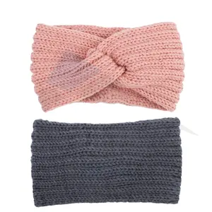 Thiết Kế Mới Đan Headband Cho Mùa Đông 5 Miếng Phụ Nữ Tai Dày Headbands Cho Phụ Nữ Cô Gái Màu Đen Xám Trắng Ban Nhạc Đầu