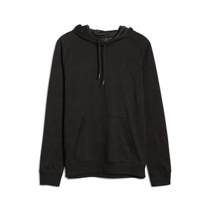 Sudadera con Capucha para Hombre, Negra, de Forro Polar, Corte Holgado, Manga Raglán, con Cordón Ajustable, Bolsillo Canguro, Poliéster/Algodón, Secado Rápido - Product Image 1